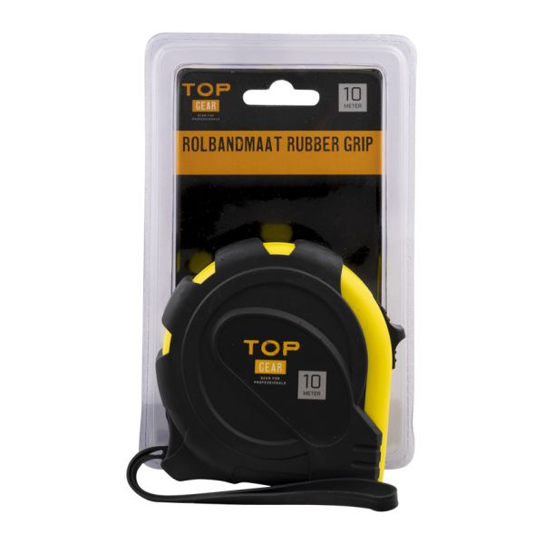 Topgear rolbandmaat 10 mtr, rubber grip blister