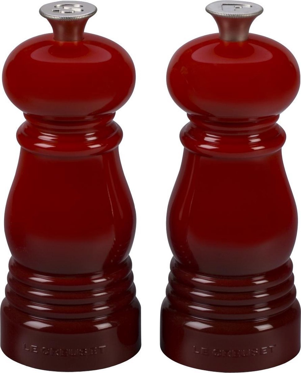 Le creuset mini peper- en zoutset - kersenrood - 12 cm