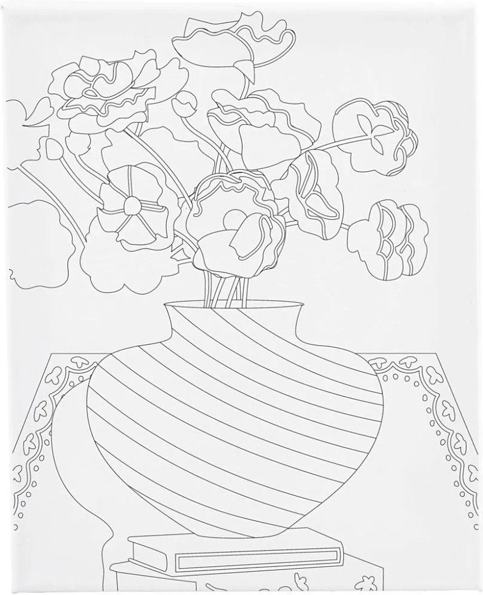 Leinwandbild von Creativ Company mit aufgedrucktem Blumenstrauß in Vase – 24 x 30 cm