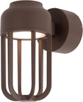 Lucide wells - wandlamp binnen buiten - ø 10 cm - led - 1x8w 2700k - ip54 - roest bruin | essential