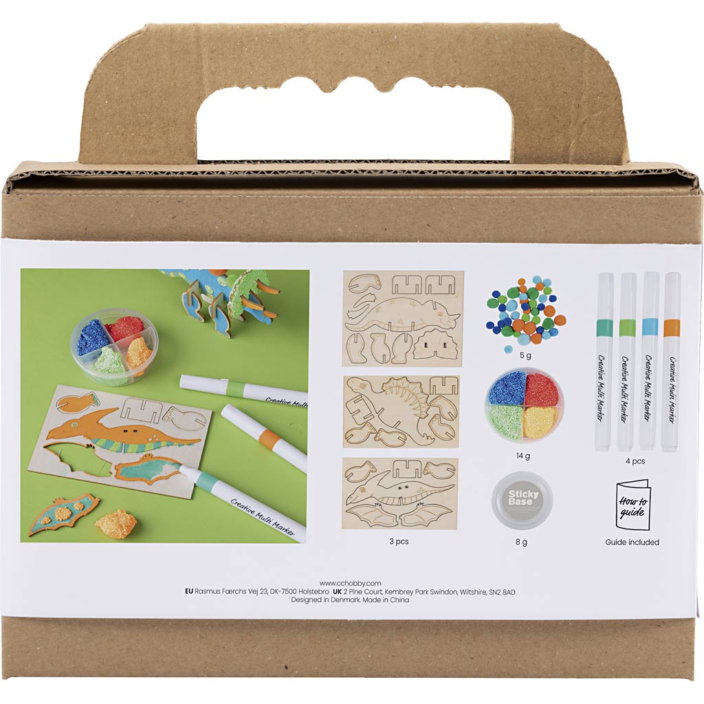 Creativ company http: www.cchobby.nl mini-hobbyset-decoratie-dinosaurus-blauw-groen-oranje-rood-1-doos