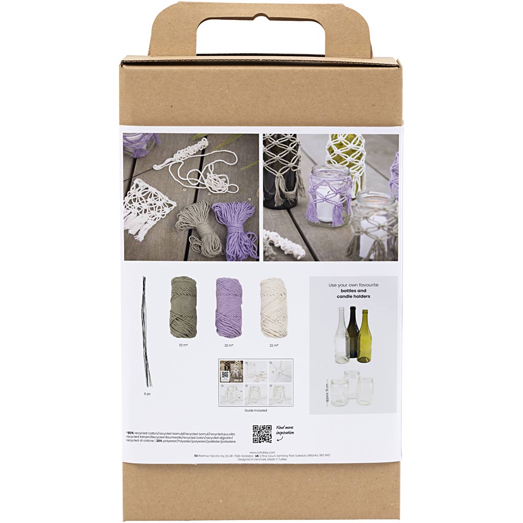 Creativ company hobbyset macrame glasdecoratie