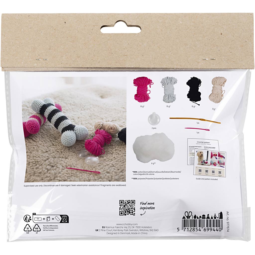 Creativ company cc mini hobbyset haken 2 hondenbotten