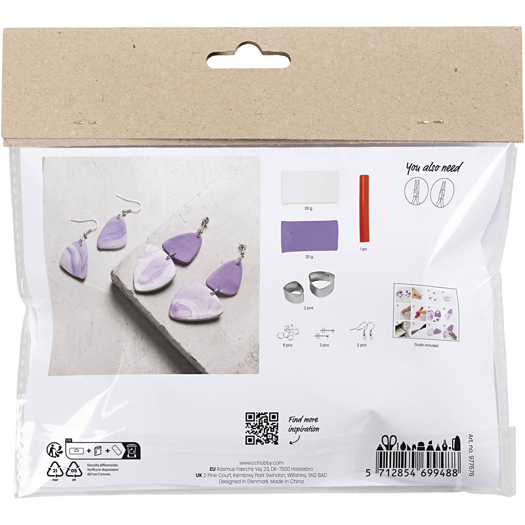 Creative company mini hobbyset sieraden oorbellen paars