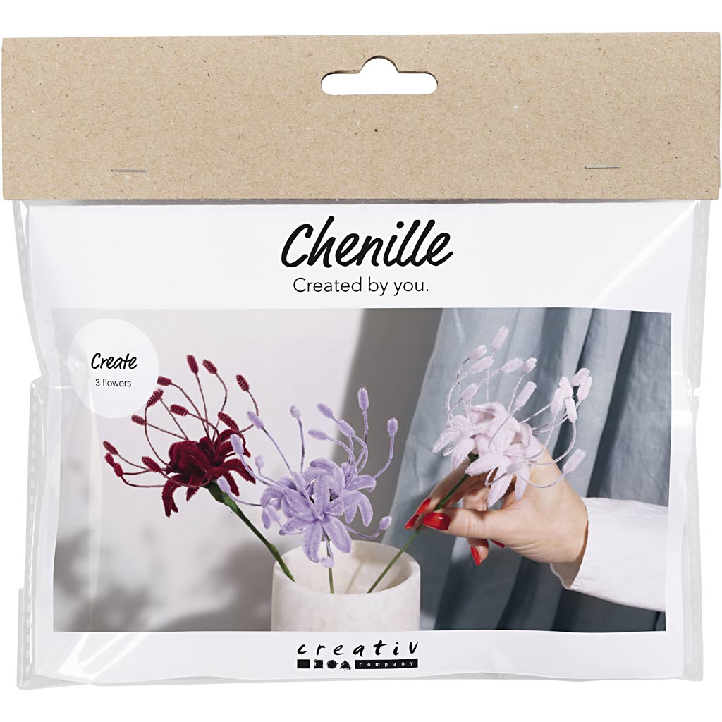 Creativ Company Mini-Hobbyset, Lilienblüten aus Chenilledraht, hellrosa