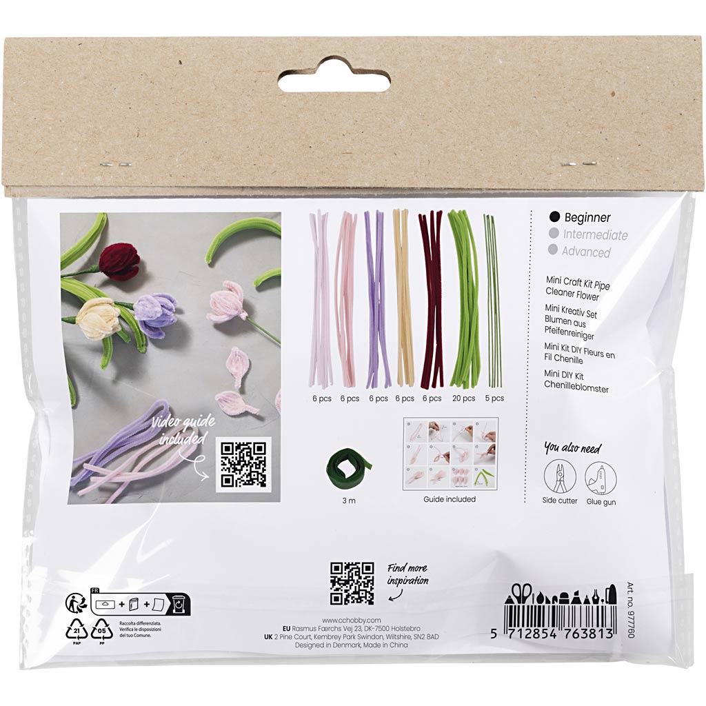 Creativ Company Mini-Hobbyset mit Tulpenblüten aus Chenilledraht