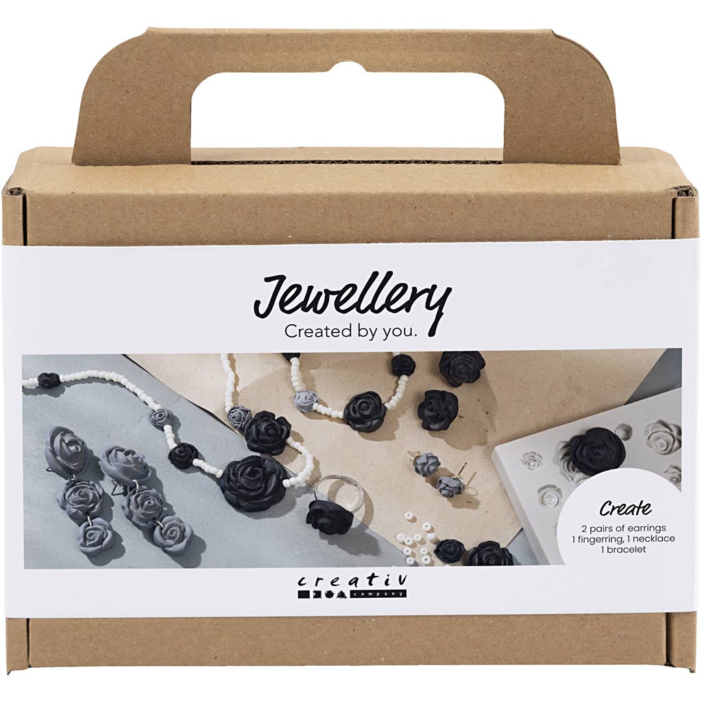 Creativ company http: www.cchobby.nl mini-hobbyset-sieraden-rozen-zwart-zwart-wit-wit-1-doos