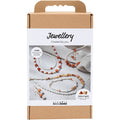 Creativ company hobbyset sieraden beige burnt orange wit parelmoer