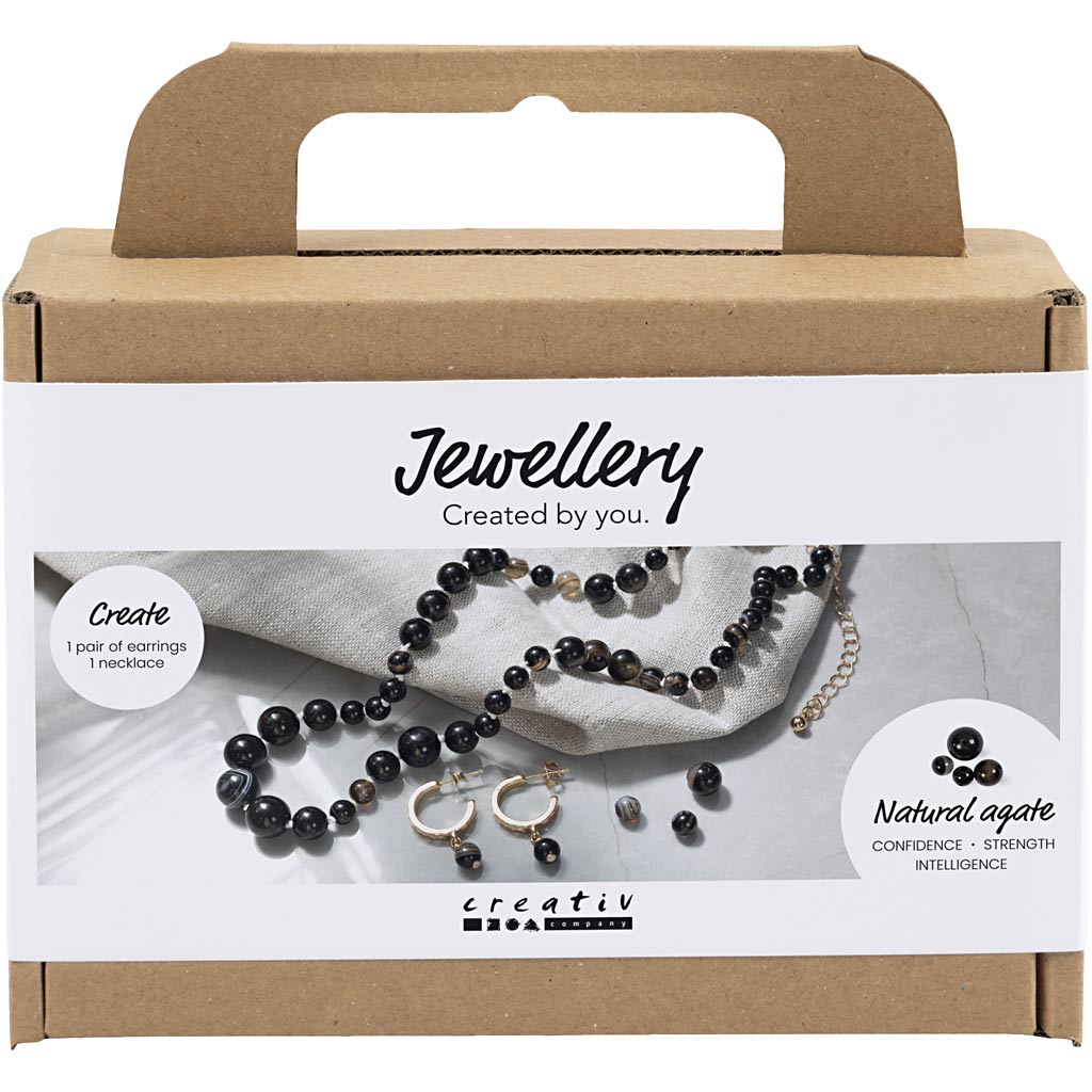 Creativ company http: www.cchobby.nl mini-hobbyset-sieraden-halsketting-en-oorbellen-zwart-wit-1-doos