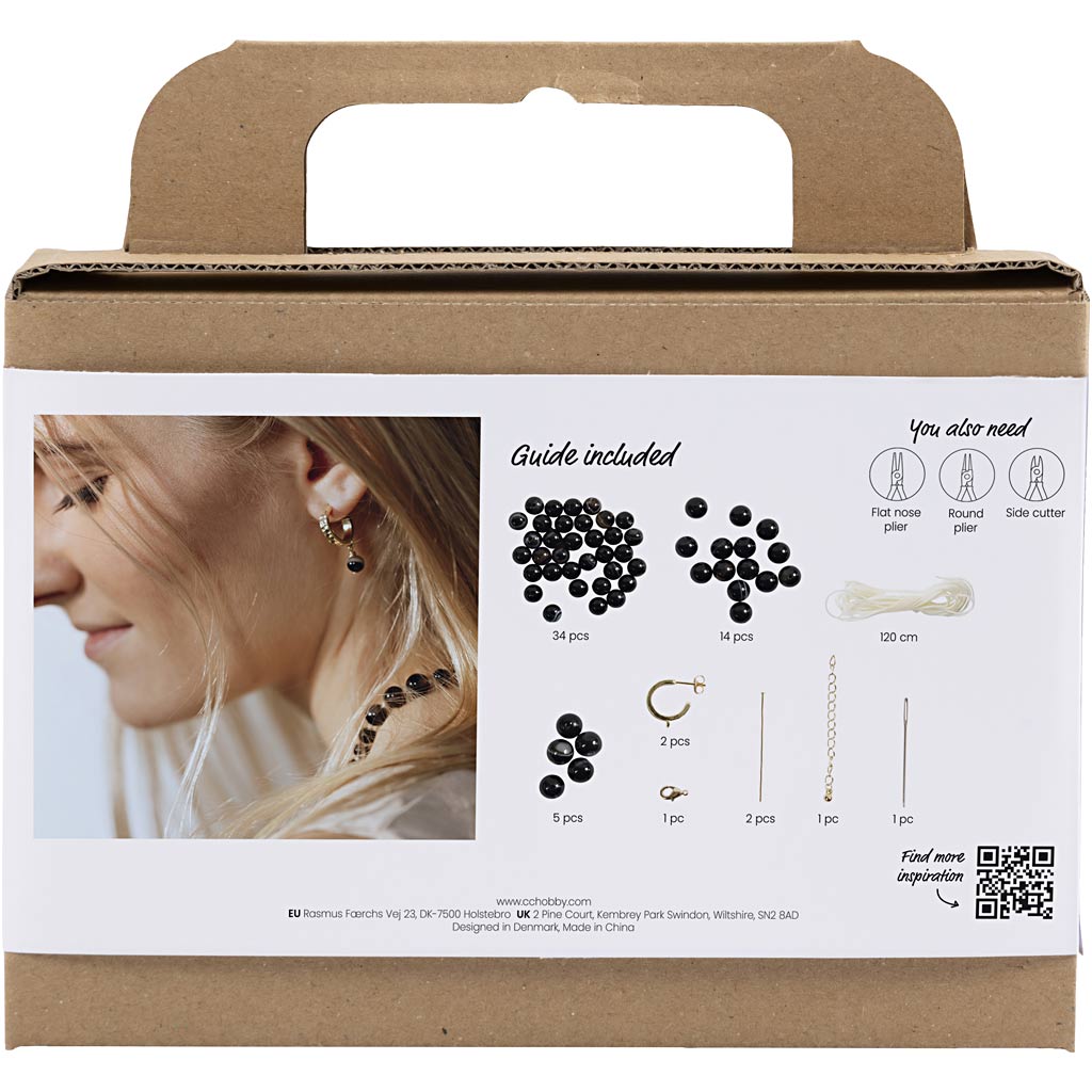 Creativ company http: www.cchobby.nl mini-hobbyset-sieraden-halsketting-en-oorbellen-zwart-wit-1-doos