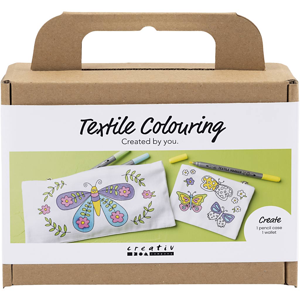 Creativ Company Mini-Hobbyset Textildekoration Schmetterlinge Pastellfarben