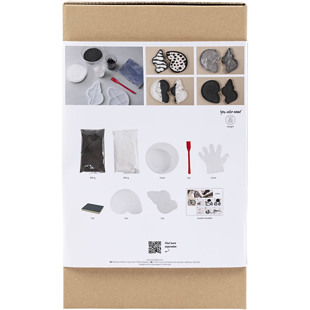 Creativ Company Hobbyset Harzguss Muschelschale schwarz-weiß