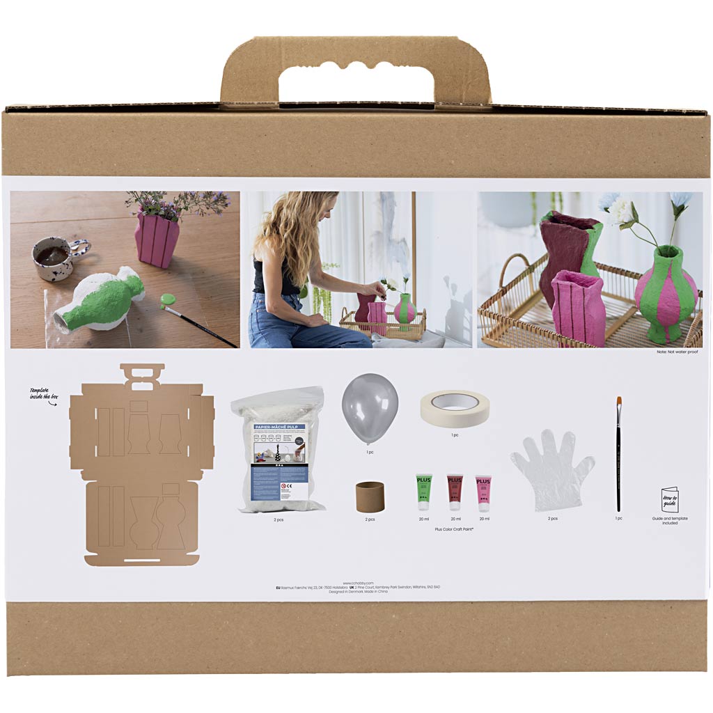 Creativ Company Maxi Hobby-Set zum Modellieren von Pappmaché-Vasen