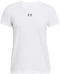 Under armour ua rival core ss-wht dames sportshirt - wit - zwart l