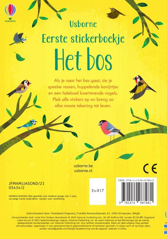 Wpg uitgevers mijn eerste stickerboek: het bos. 3+