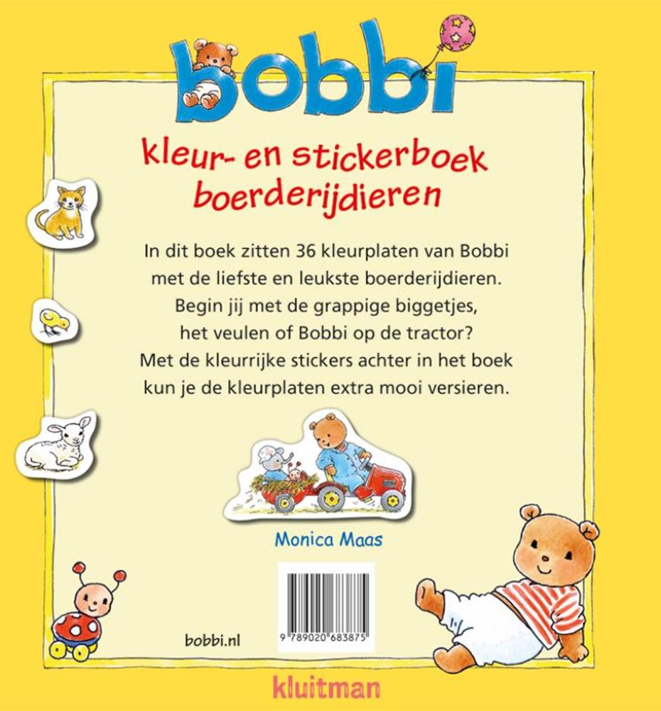 Bobbi kleur-en stickerboek. boerderij 2+