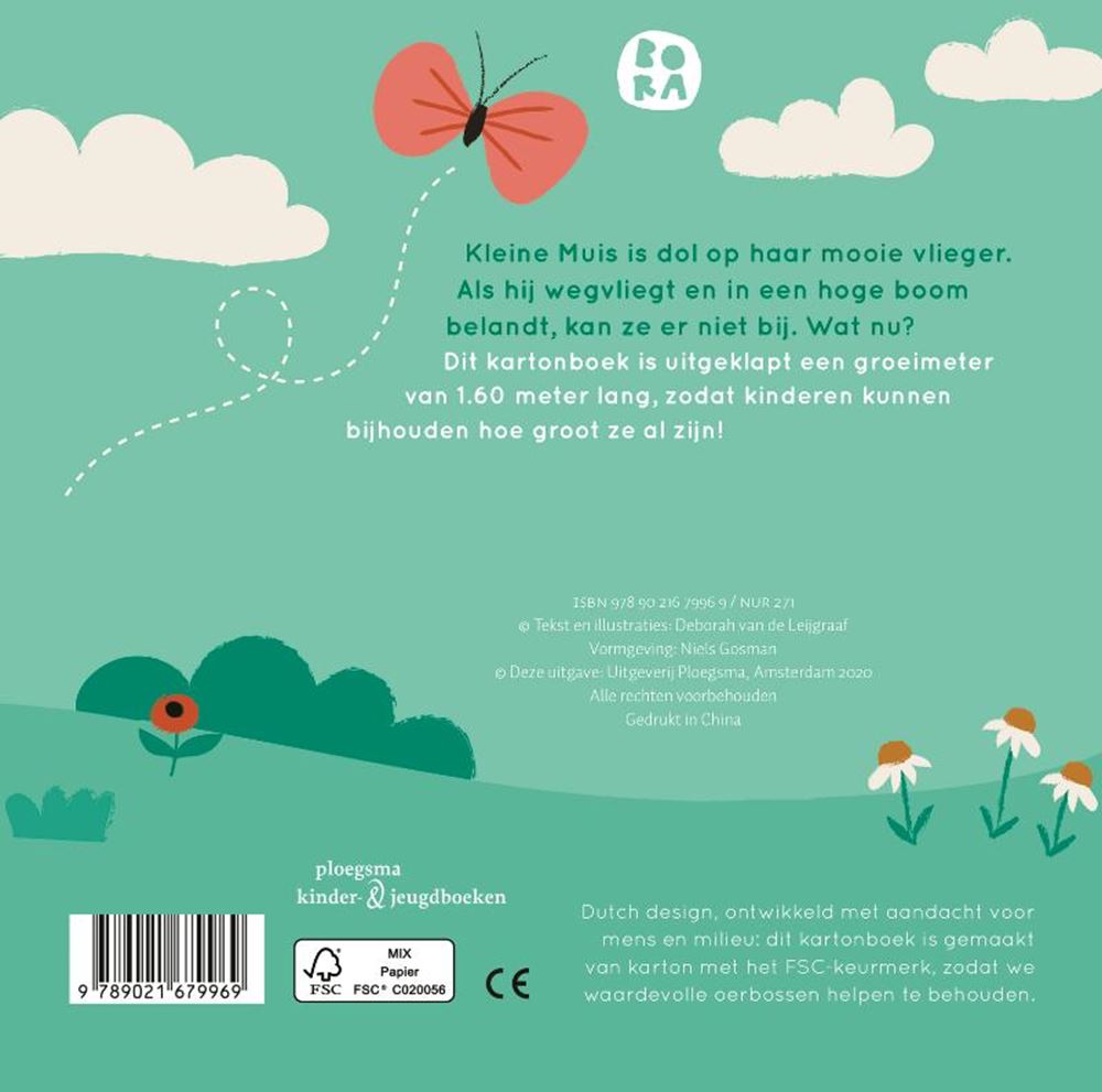 Bora kleine muis kartonboek+ groeimeter