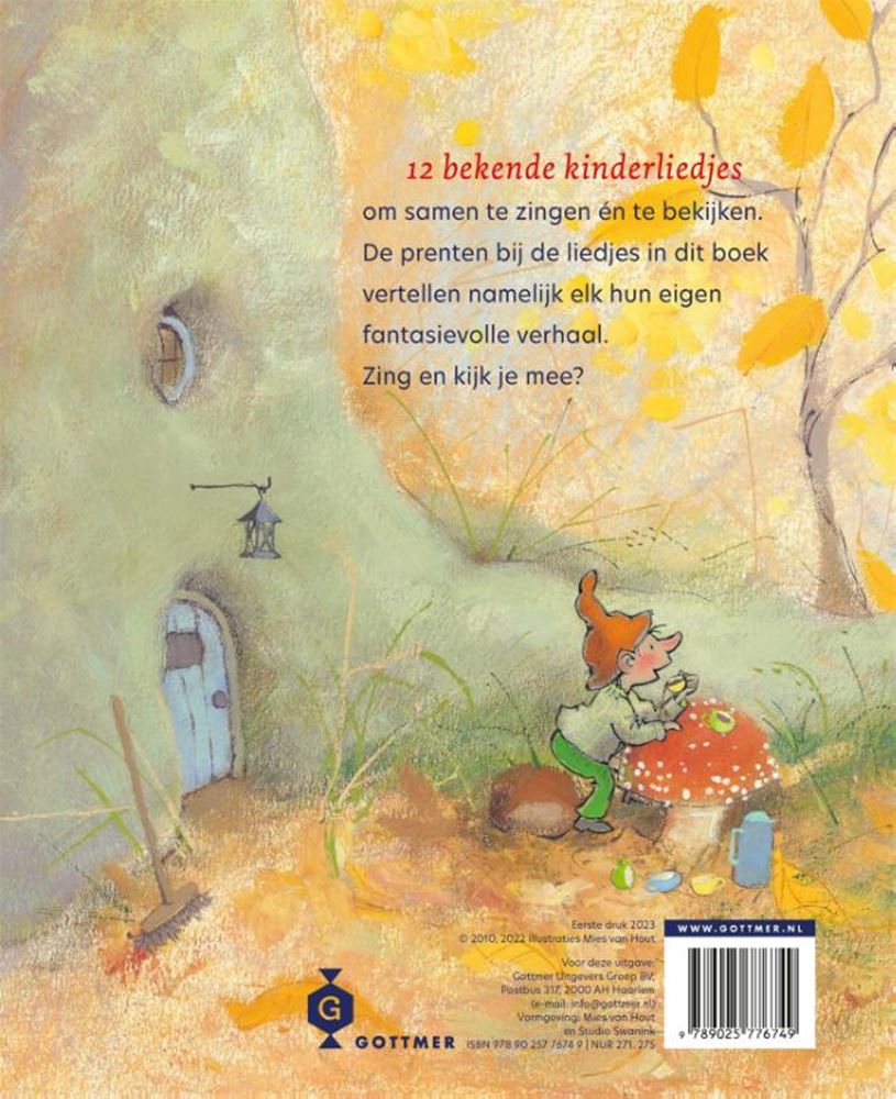 Gottmer uitgevers groep op een grote paddenstoel. kartonboekje.