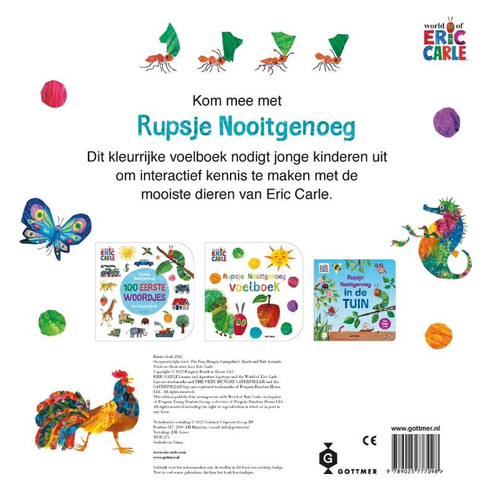 Rupsje nooitgenoeg: voelboek vol dieren.