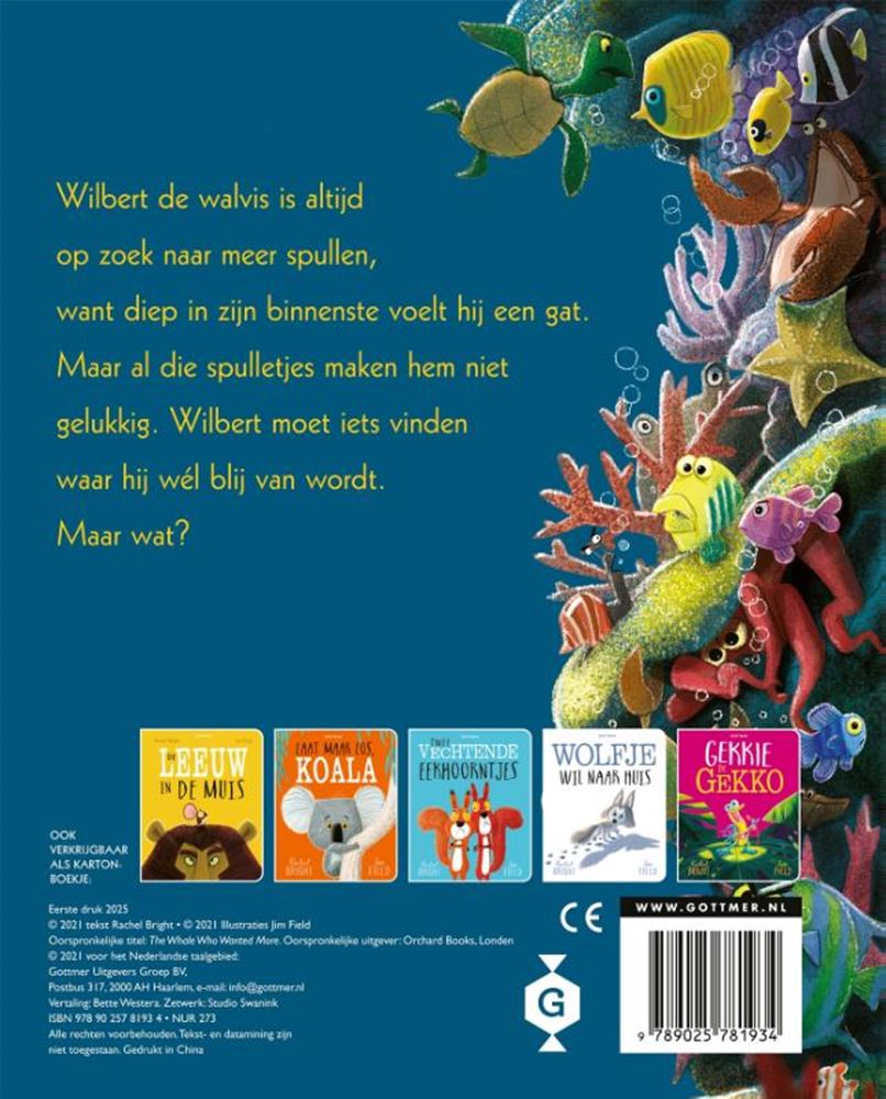 Kartonboek: de walvis wilde meer 3+