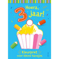 Deltas hoera, 3 jaar! kleurpret