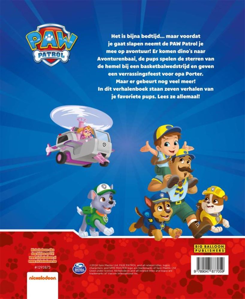 Verhaaltjes van paw patrol voor het slap