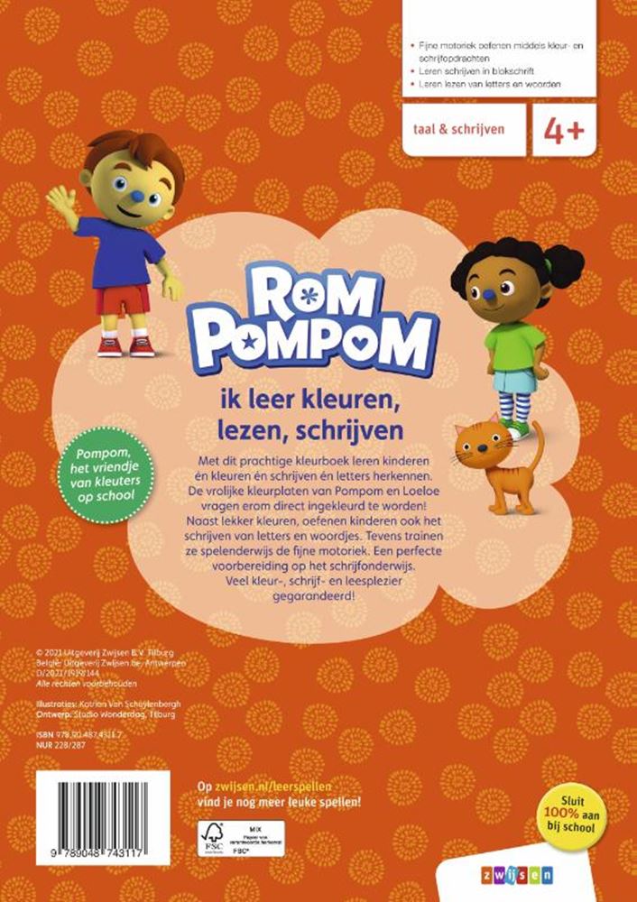 WPG Publishers Rompompom Ich lerne Farben, Lesen und Schreiben (4-6 Jahre)