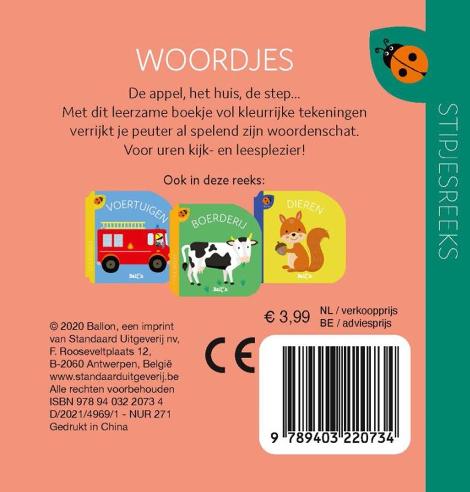 Standaard uitgeverij kartonboek stipjesreeks woordjes