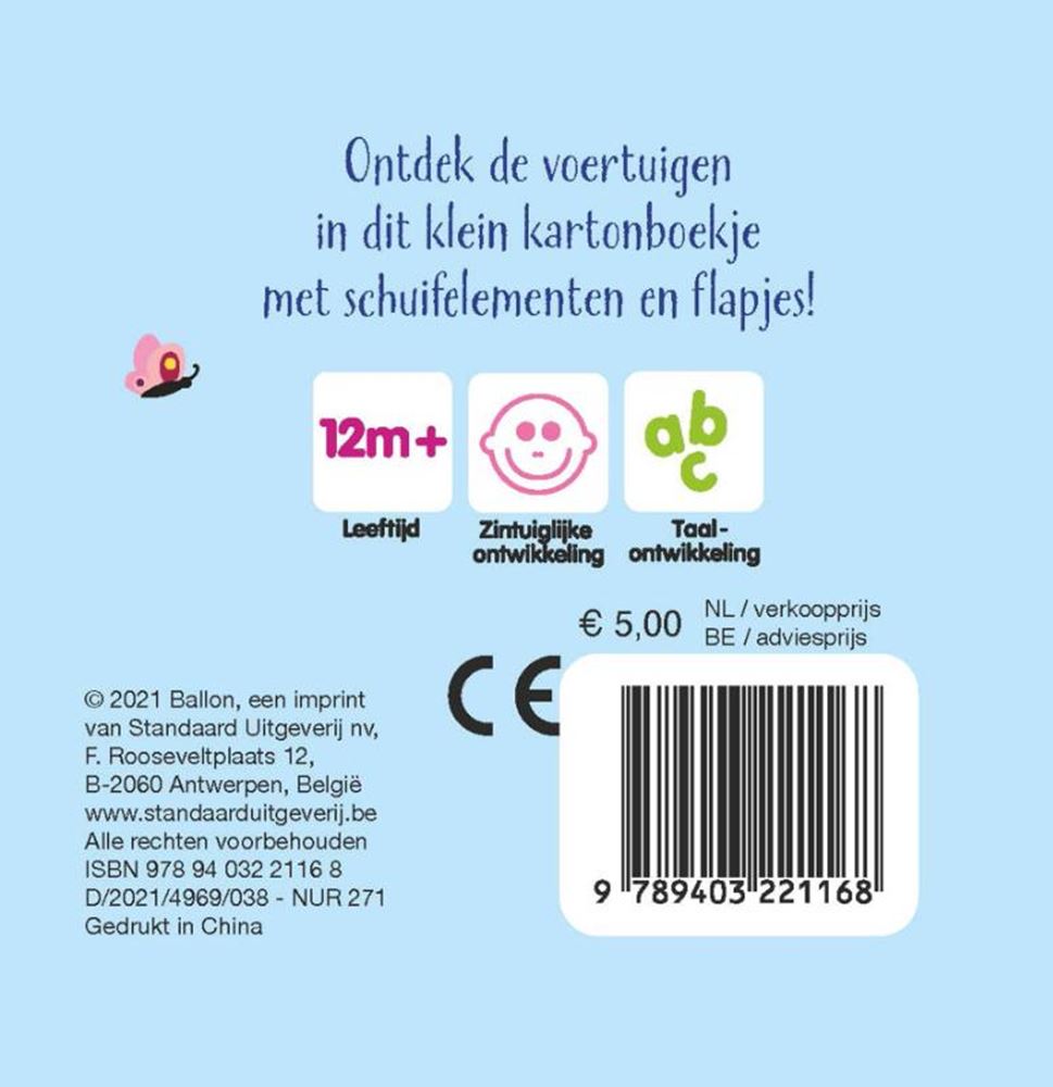Standaard uitgeverij mijn klein schuifboekje - voertuigen 12m+