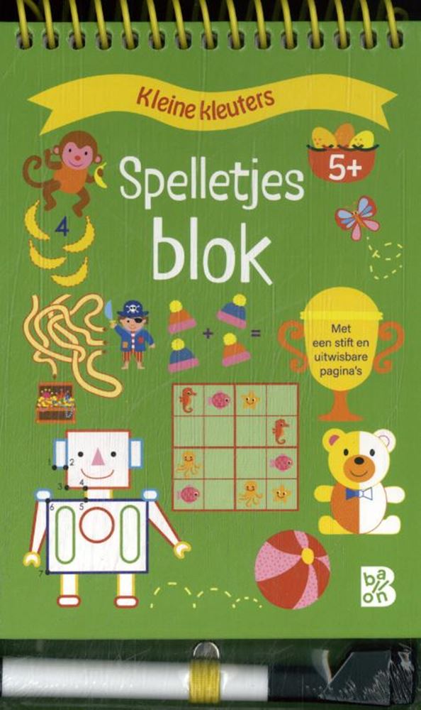 Standaard uitgeverij spelletjesblok met viltstift 5+ 5+