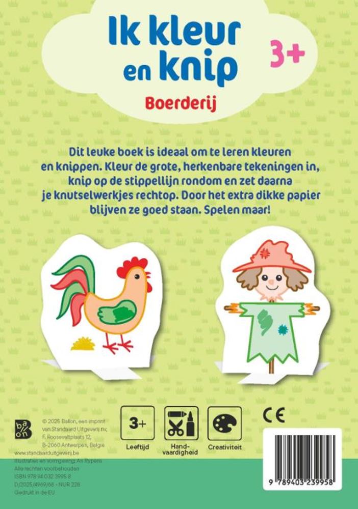 Ik kleur en knip: boerderij 3+