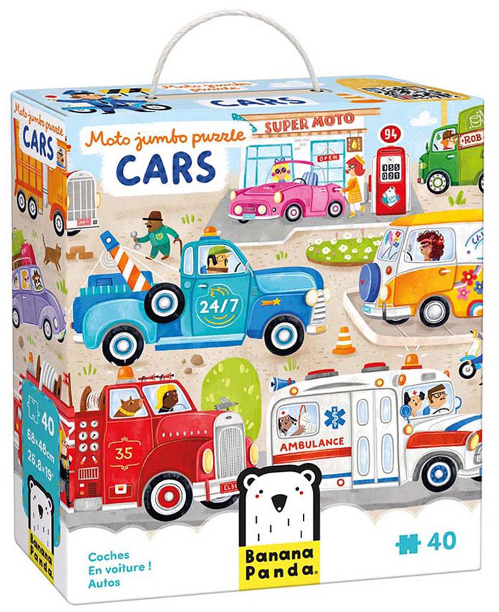 Banana Panda - Moto Jumbo Puzzle-Autos - 40 Teile.