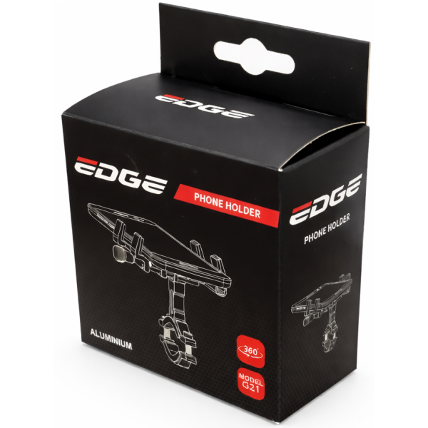 Edge G21 Handyhalterung – Aluminium – 360° drehbar – Universelle Lenkerhalterung – Besonders robust – Schwarz