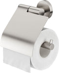 Tiger boston - wc rolhouder met klep - toiletrolhouder - zonder boren - boren of lijmen - rvs geborsteld