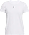 Under armour ua rival core ss-wht dames sportshirt - wit - zwart