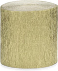 Merkloos sans marque crêpe papier slingers rol - streamers metallic goud 10 meter (4stuks) - partydeco