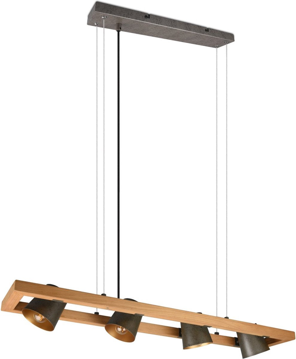 Trio bell - hanglamp - nikkel antiek - excl. 4x e14 4 w - plafondbevestiging - in hoogte verstelbaar