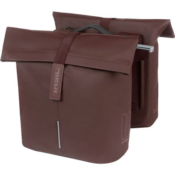 Basil City MIK Doppel-Pannier 28–32 Liter, 12 x 30 x 33 cm, geröstet braun