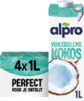 Alpro kokosdrink original – plantaardige melk - lactosevrij– houdbaar - 4 x 1l