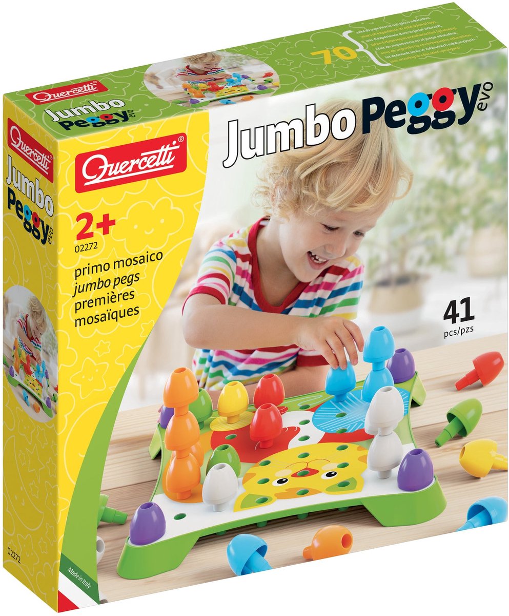Quercetti Jumbo Peggy Evo Insert Mosaic, 41 Pins