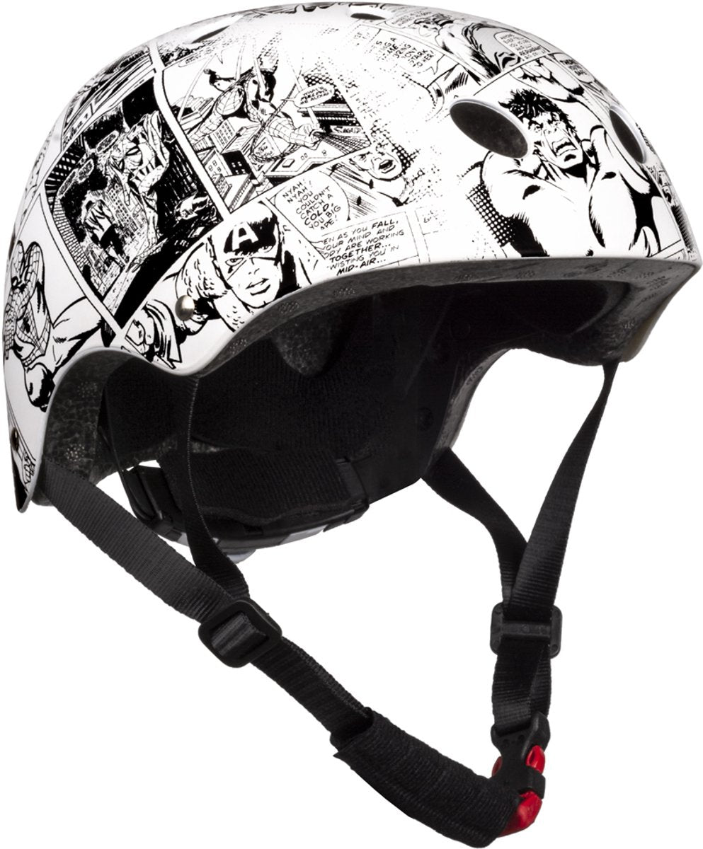Marvel kinderfietshelm jongens comics fietshelm kinderen 52-56 cm wit medium