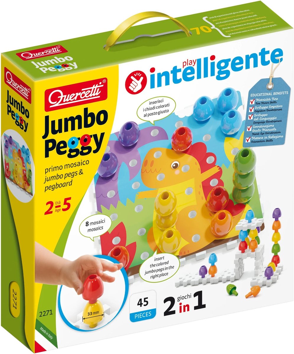 Quercetti Jumbo-Einstecknadeln, 45 Stück.