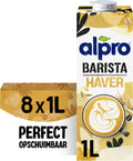 Alpro barista haverdrink – houdbaar - plantaardige melk - perfect voor koffie - lactosevrij– 8 x 1l