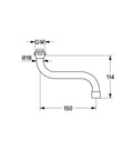 Grohe s-kraanuitloop - draaibaar - met straalregelaar - 3 4 x 150mm - chroom - 13005000