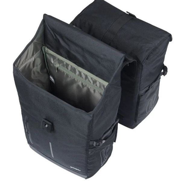 Basil tas move dubbel mik zwart | 30l