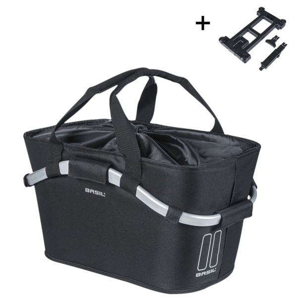 Basil Classic Carry All Fahrradkorb mit MIK-Befestigung, 22 Liter, 20 x 38 x 17 cm, schwarz