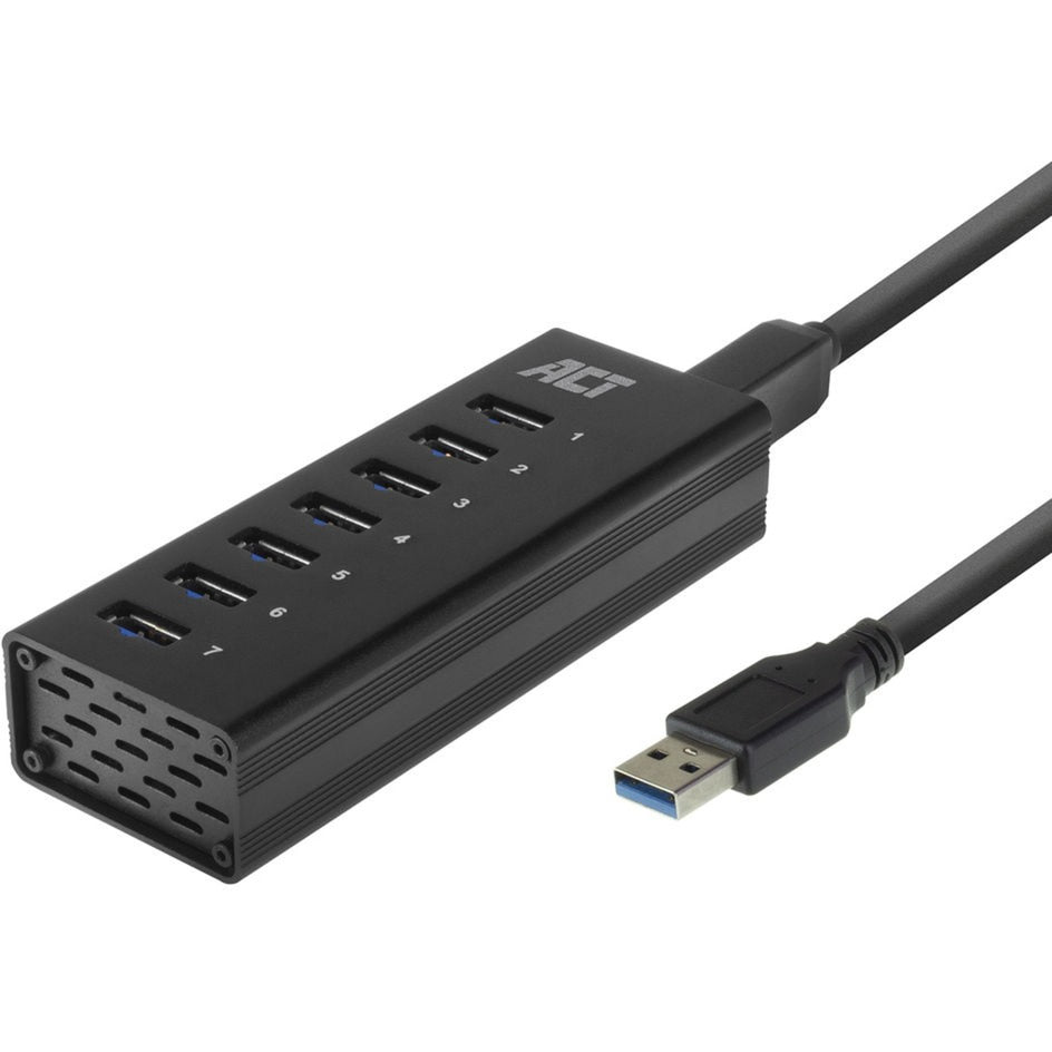 ACT Connectivity USB-Hub mit 7 Ports und Netzteil