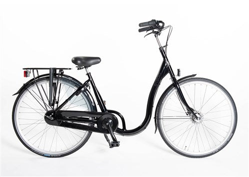 Aldo 28 Zoll Fahrradrahmen mit niedrigem Einstieg, schwarz, Aluminium, 3-V-Handbremse, schwarz