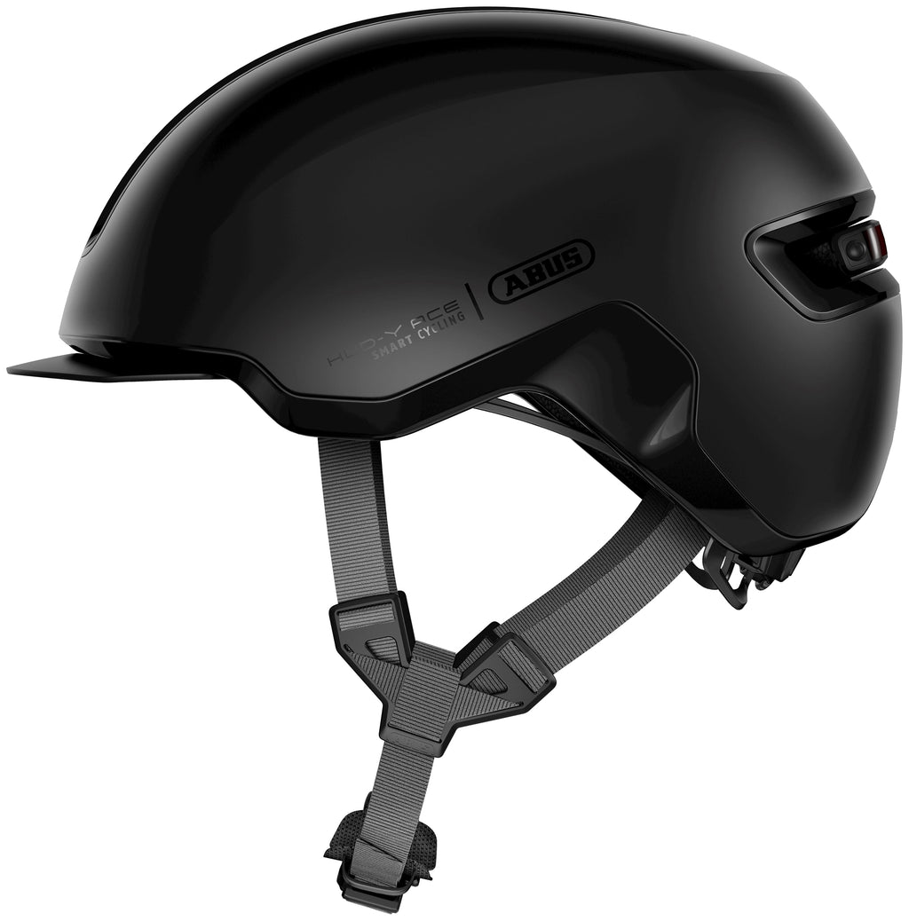 Abus Helm, HUD-Y Samt, Schwarz, Größe L (57-61 cm)