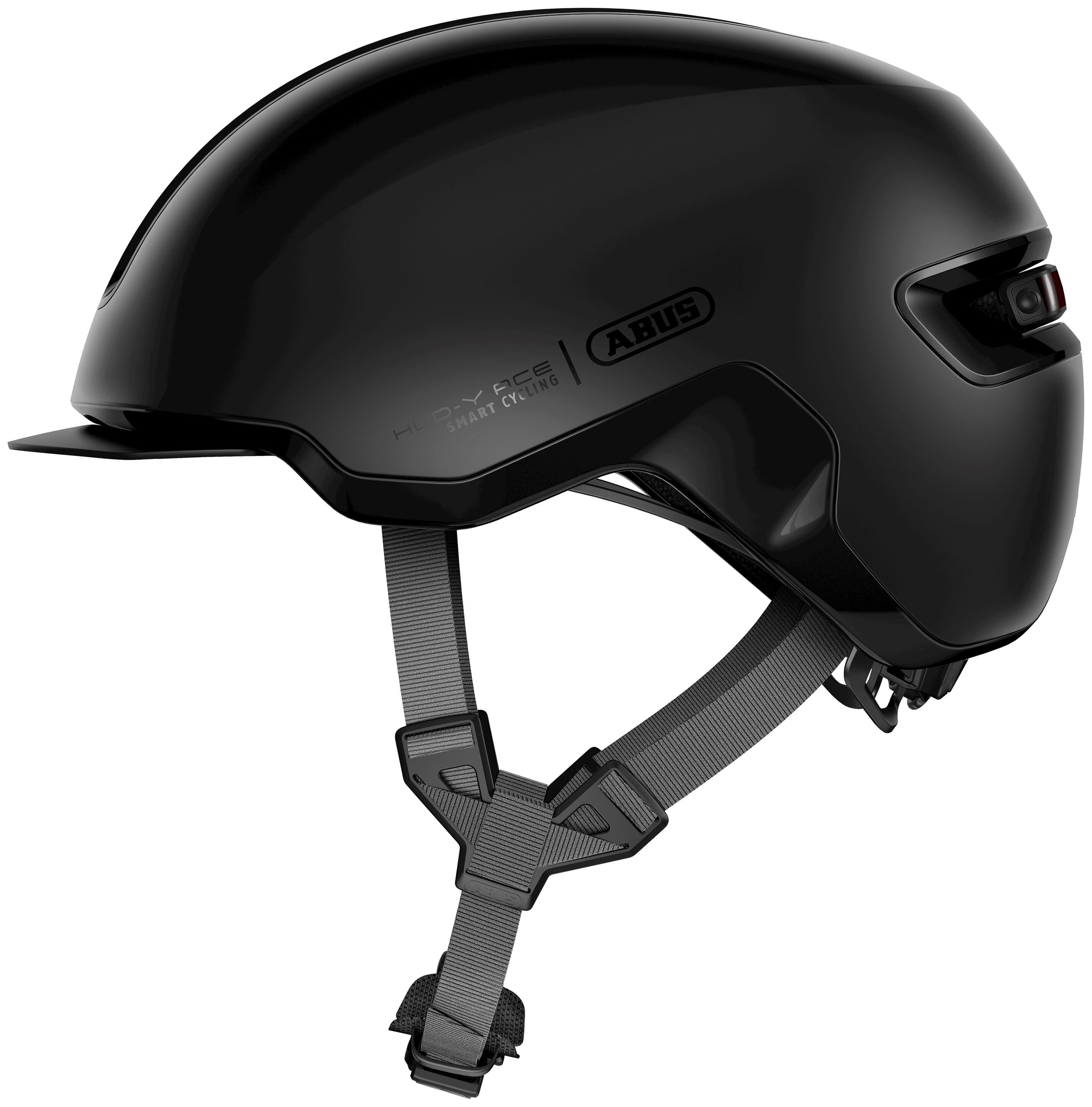 Abus Helm, HUD-Y Samt, Schwarz, Größe L (57-61 cm)